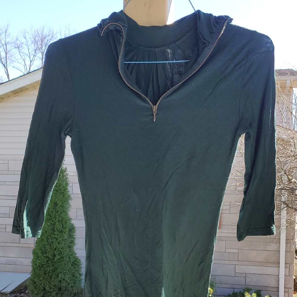 Banana Republic Women's Green Zip-Up Top